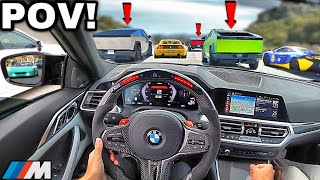 You Drive A Straight Piped BMW M4 G82 To LA’s Tesla Cybertruck Car Meet [LOUD EXHAUST POV]