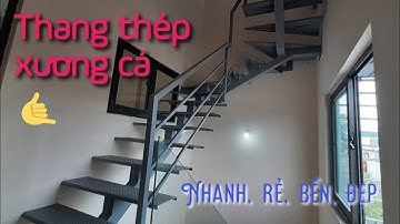 Thang Thép Có Mặt Bậc Tôn Nhám | Kiểu Thang Xương Cá