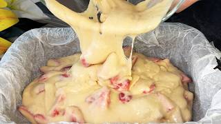 Kein Mixer nötig! Erdbeer-Joghurt-Kuchen! Ein einfacher Kuchen in 15 Minuten/ strawberry cake