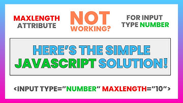 Maxlength Attribute Not Working For Input Type = Number In HTML? Here