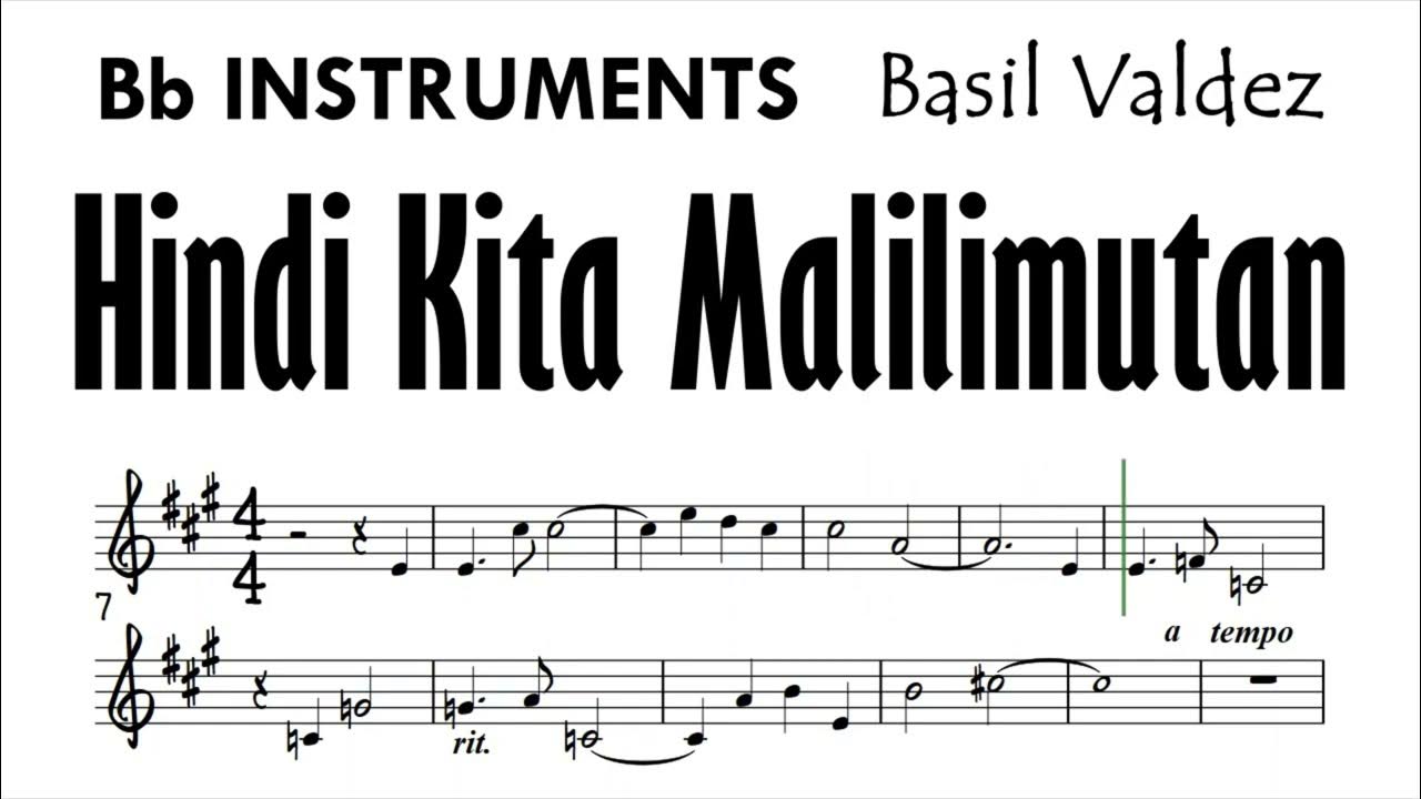 Hindi Kita Malilimutan Bb Instruments Sheet Backing Partitura Basil