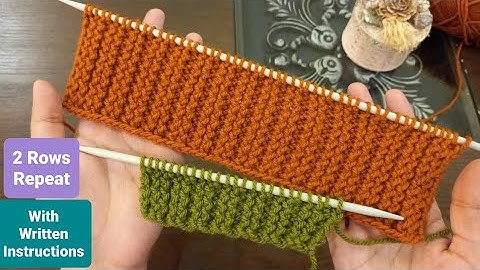 Easy Knitting Border | Simple & Easy 2 Row Repeat Border | Easy Knit Stitch Patterns for Beginners