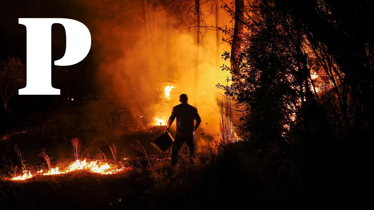 As imagens de uma madrugada de combate às chamas em Portugal