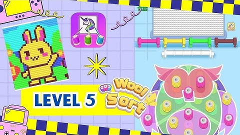 Wool Sort Gameplay | Level 5 | Relaxing Color Sorting Game for Mobile