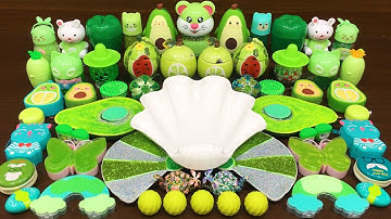 GREEN Slime ! Mixing Random Things into STORE BOUGHT Slime ! Satisfying Slime Videos #297