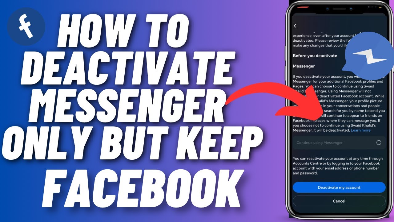 How To Deactivate Messenger Only Without Deactivating Facebook | Deactivate Messenger On IPHONE