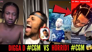 Digga D & Horrid1 #cgm Violate Each Other And Roast UK Rappers On Live... 😱