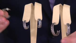 Sterling Silver Leaf Design Hoop Earrings by Or Paz on QVC