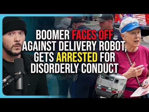 Boomer FACES OFF Against Delivery Robot, Gets ARRESTED for Disorderly Conduct