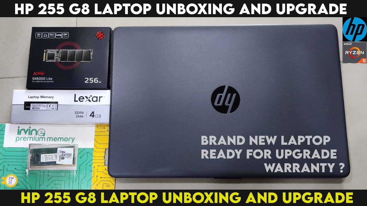 HP 255 G8 Notebook PC Unboxing, Review And Upgrade | Brand New Laptop Ram  And SSD Upgradation - YouTube