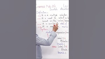PGC lectures-Inter Part 2-KPK Board-Computer Science-Chapter 4 - Switch Structure its Syntax