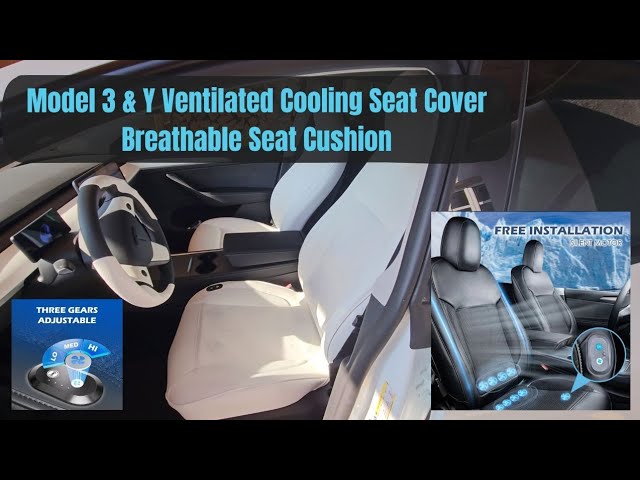 Zone Tech Zonetech Universal Ventilated Cooling Car Seat Cushion Tesla  Model Y Installation Review 