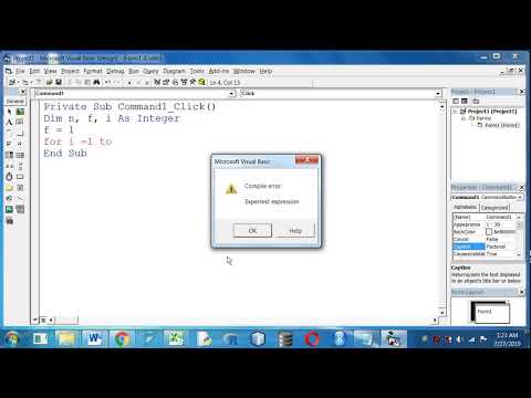 Factorial using Visual Basic # Rohan kr Banerjee