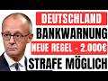 ⚠️ Deutschland Bankwarnung: Neue Regel – 2.000€ Strafe möglich