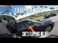 Multiple car crash, FLIPPED CAR! Road Rage @ Biker, Motorcycle near collision + Bad drivers!