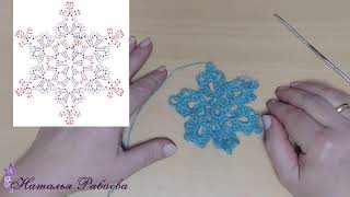 картинка: Снежинка ❄ Шаль Новогодняя ❄ часть 2 ❄ мастер класс по вязанию