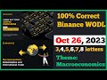 Binance Wodl Answers | October 26, 2023 | Theme Macroeconomics | Day 3