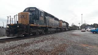 Pair of CSX SD40-2s leading W026 thru Tucker, Ga on 12/17/22