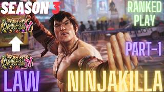 Tekken 8 | NinjaKilla (Law) God 4 To God 5 Part-1 Ranked Play