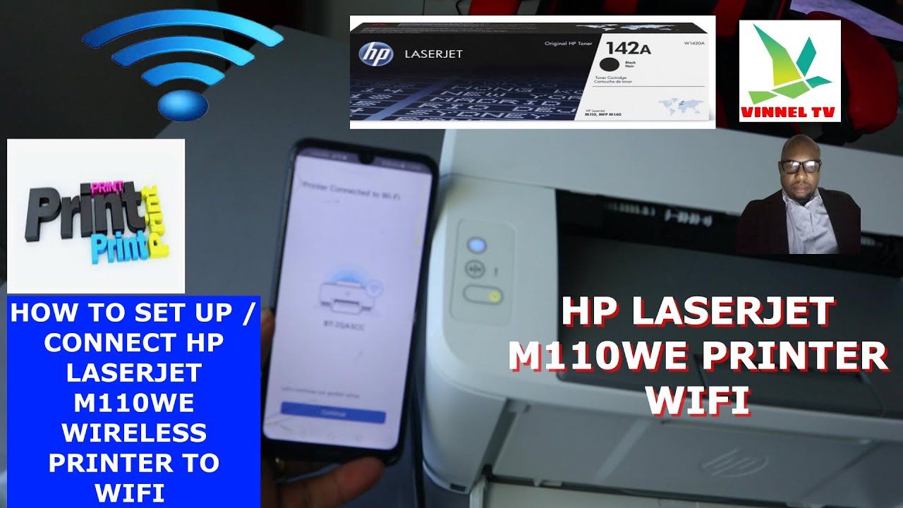 HP LaserJet M110we Wireless Setup, WiFi Setup, Connect To Wireless Network  & Add in SmartPhone. 