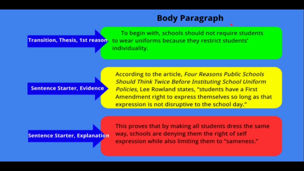 what body paragraphs in an argumentative essay