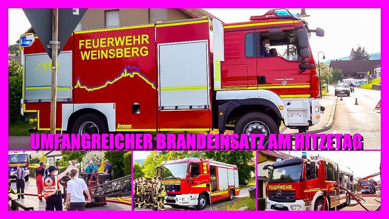 🔥Brand 🔥: Hitzetag fordert Feuerwehr Weinsberg 🚒 👨‍🚒 Feuerwehr Neckarsulm unterstützt 🚒