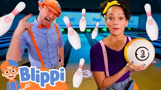 Go Bowling With Blippi And Meekah Best Friends & Fun Games Educational Videos For Kids