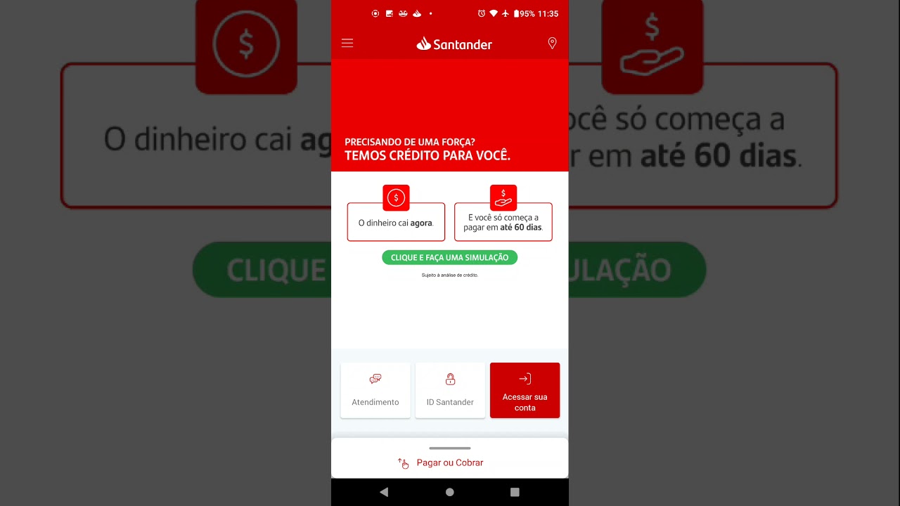 Santander erro de comunicação