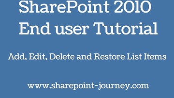 SharePoint 2010: Add, Edit, Delete and Restore List items | SharePoint-Journey.com