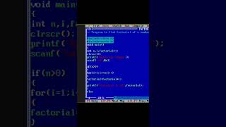 Find factorial in c programming language.#programming #coding #python #codinglanguage #code #shorts