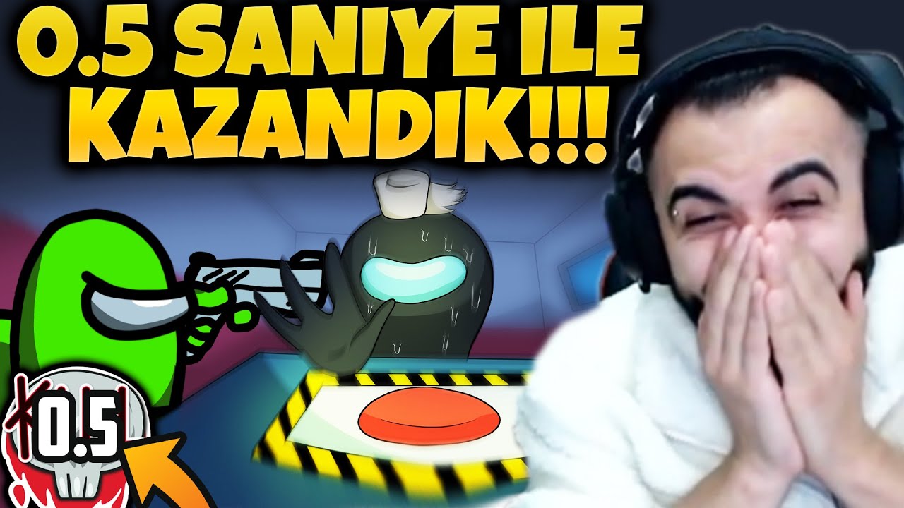 AMONG US'IN EN İLGİNÇ WİNİ!! 0.5 SANİYE İLE OYUNU KAZANDIK!! GÜLMEKTEN ÇILDIRDIK!!🤣🤣 | Barış Can
