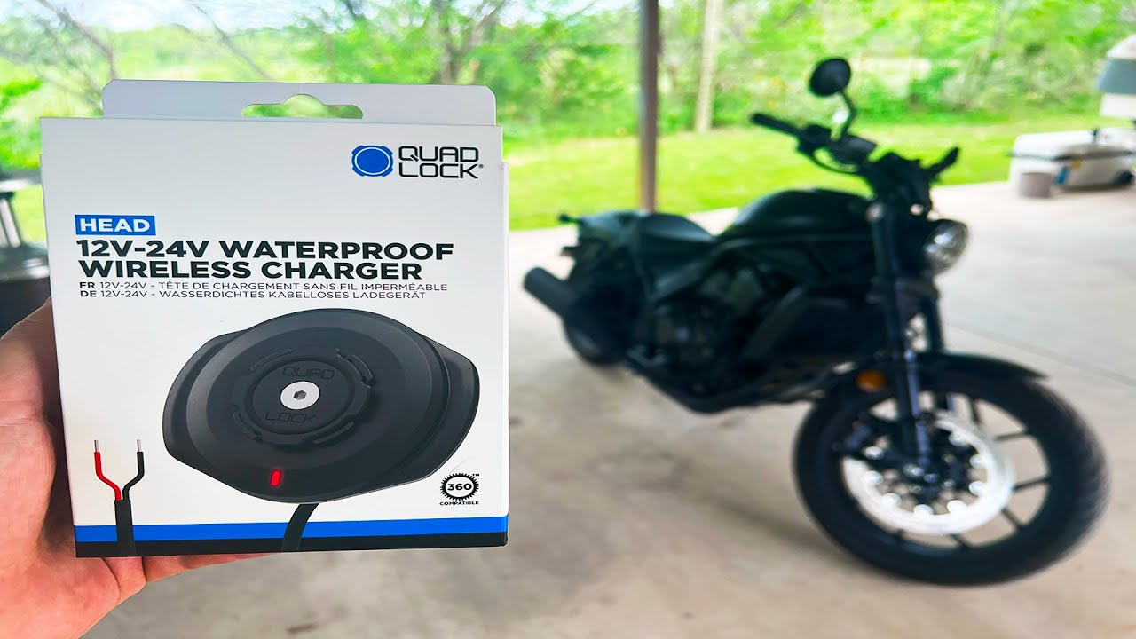 CLEANEST Quadlock Wireless Charger Install // 2025 Honda Rebel 1100