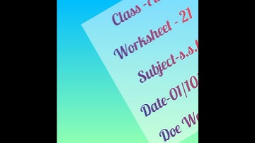 Study class 7th subject social science worksheet 21 || 01/10/2021