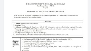 JOB POST: Software Developers at IIT Gandhinagar: Applications Open screenshot 5