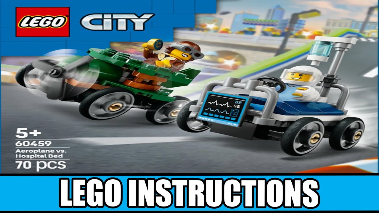 City - Airplane vs. Hospital Bed Race Car Pack - Soapbox Racing LEGO instructions