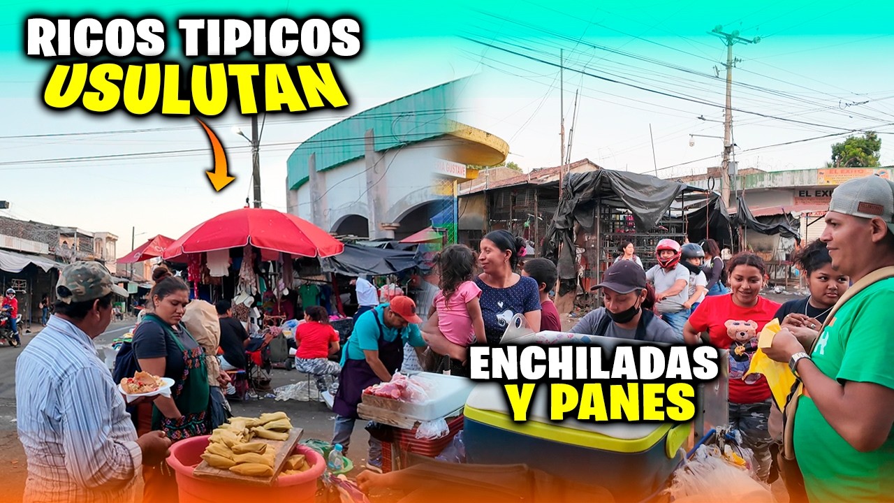 🥘COMPRANDO RICOS TIPICOS en USULUTAN EL SALVADOR🫕en CALLE PRINCIPAL de COMERCIO🌲