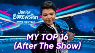 Junior Eurovision 2022 - My Top 16 After The Show