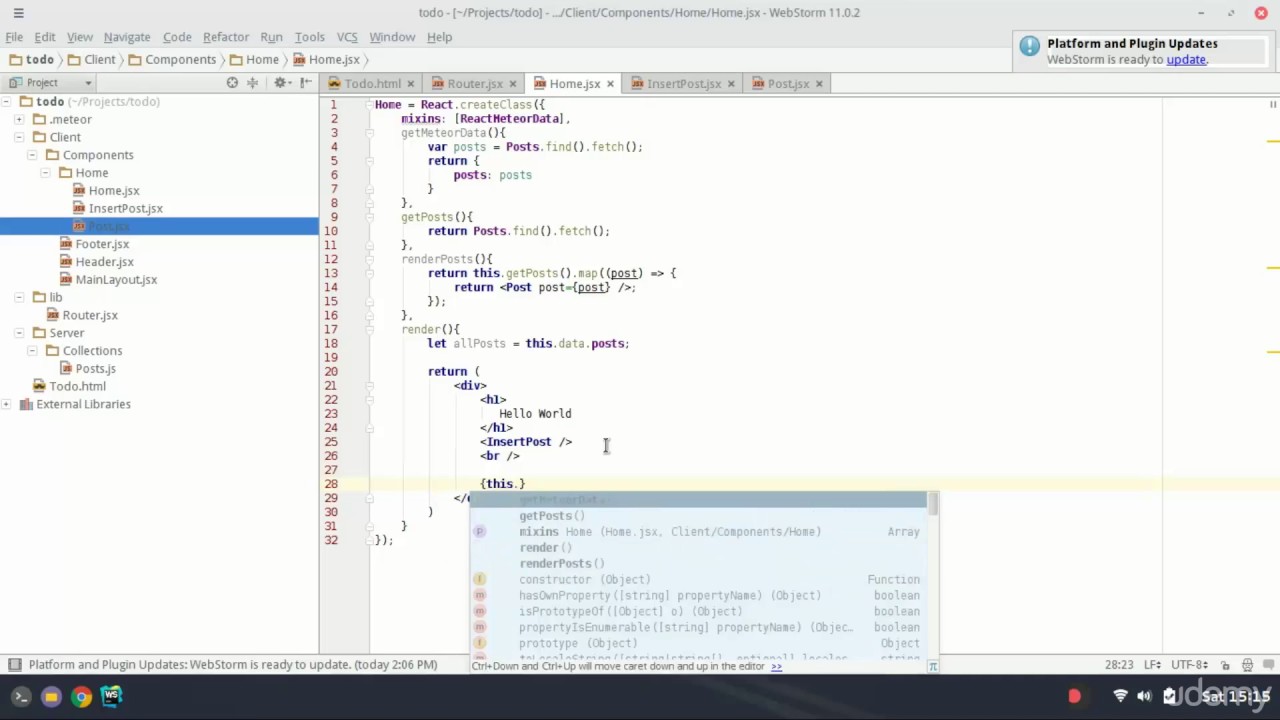 (50) Meteor tutorial pt  5   Rendering our posts