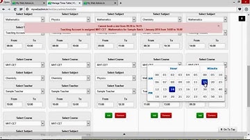 Time Table Management : My Web Admin.In - Learning Management System