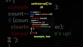 setInterval() in javascript #25/100 #jsshorts #javascriptinterview