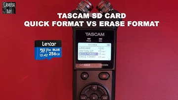 Tascam Recorders Format SD Card Quick Vs Erase Function Explained