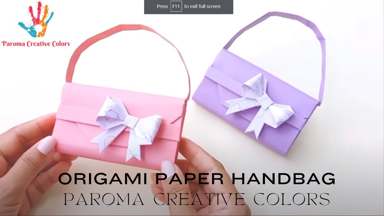 Origami Paper Handbag | How To Make Paper Bags with Handles | Origami ...