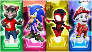 Talking Tom 🆚 Sonic 🆚 Spiderman 🆚 PAW Patrol Marshal - Tiles Hop Edm Rush
