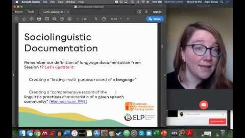 LDTC ELP 2020 Webinar #7 - Sociolinguistics & Language Documentation