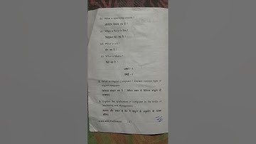 B.com (pass), 2nd sem question paper, Basics of computer, 2022