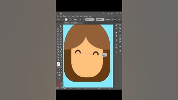 How to Draw a Flat Design Female Face in Adobe #Illustrator #shorts