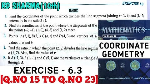 RD SHARMA CLASS 10 COORDINATE GEOMETRY EXERCISE -6.3[Q.NO 15 TO 23] MATH FEAR | CHAPTER 6 | CBSE