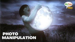 Hug the Moon photo manipulation | Picsay pro Tutorial