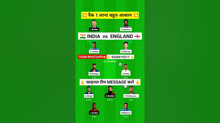 IND vs ENG Dream11 | IND vs ENG Dream11 Prediction | India vs England T20I Dream11 Team Today