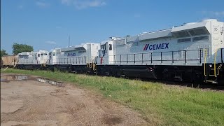 3 Brand New CEMEX locomotives and a very late Amtrak 21 Railfaning Mineola Texas July 10th 2023